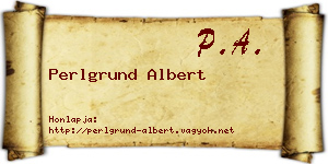 Perlgrund Albert névjegykártya